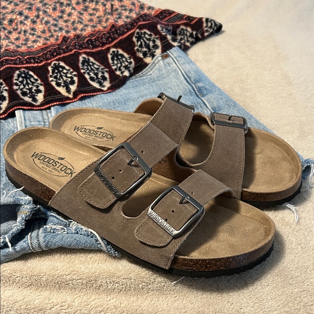 Woodstock Brown Suede Sandals